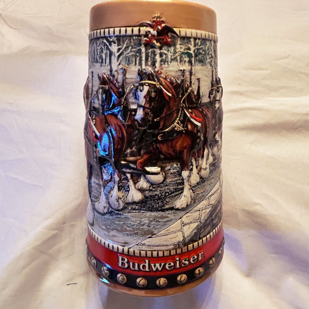 New - Budweiser Christmas Stein 1988